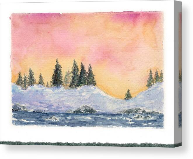 Christmas Card Canvas Print featuring the painting Christmas Card 001 by Joe Michelli