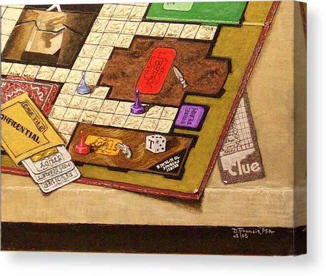 Still Life Canvas Print featuring the painting Clue The Case Is Solved by David Francis