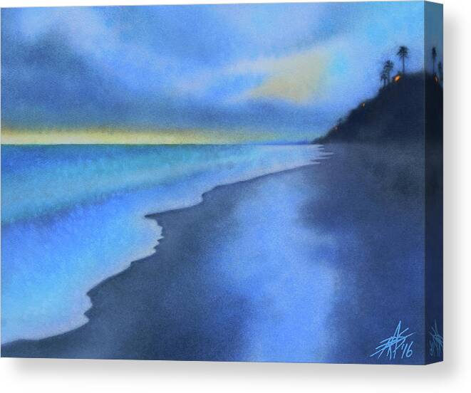 Landscape Canvas Print featuring the painting Coastal Walk VI by Robin Street-Morris