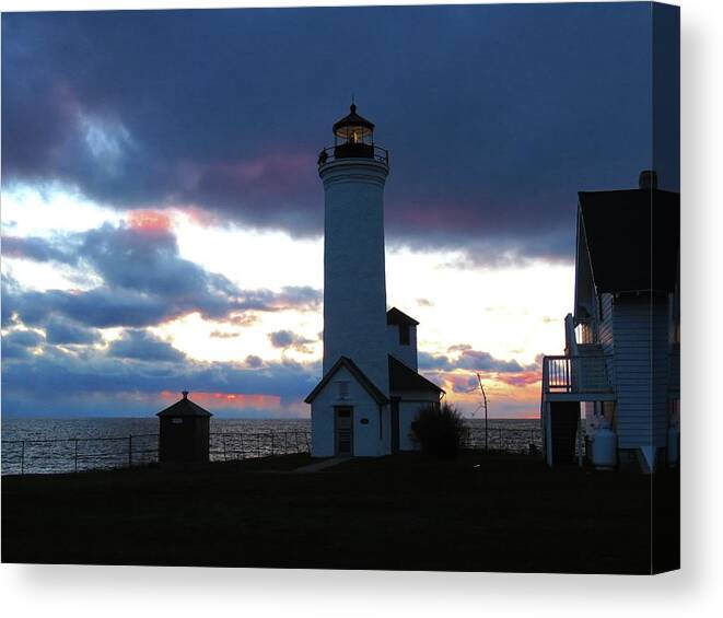 Color Of December Canvas Print featuring the photograph Color of December, Tibbetts Point Lighthouse by Dennis McCarthy