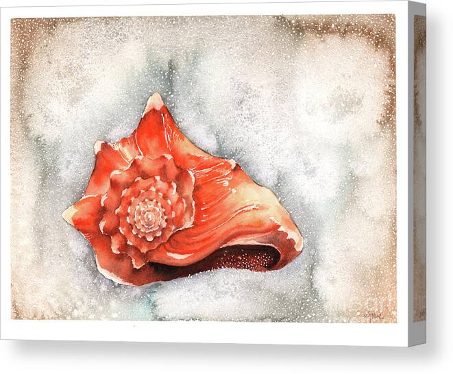 Conch Canvas Print featuring the painting Conch Shell by Hilda Wagner