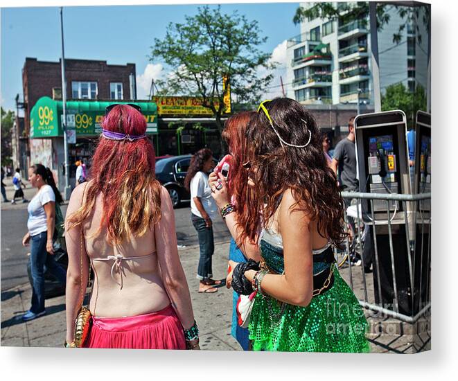 Coney Island Canvas Print featuring the photograph Coney Island Girls by Madeline Ellis