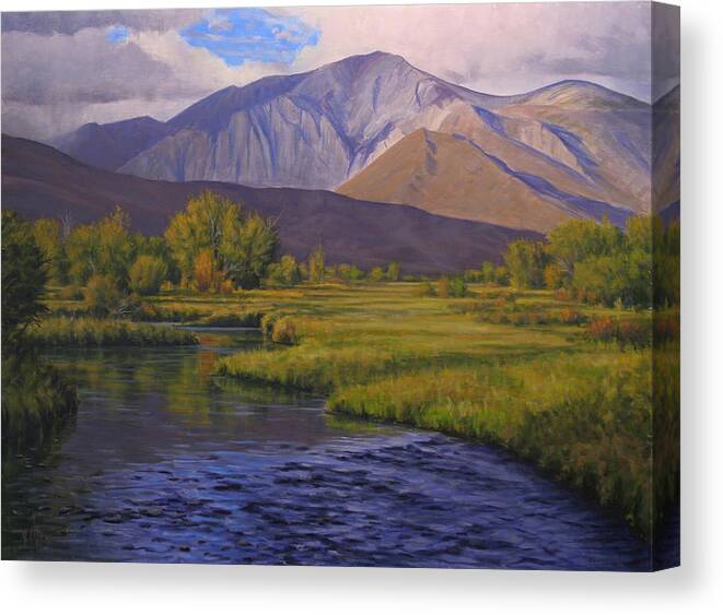 High Sierras Canvas Print featuring the painting Convict Creek-Eastern Sierras by Joe Mancuso