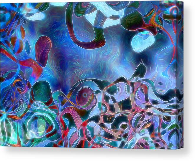 Water Canvas Print featuring the digital art Coral Reef by Lynellen Nielsen