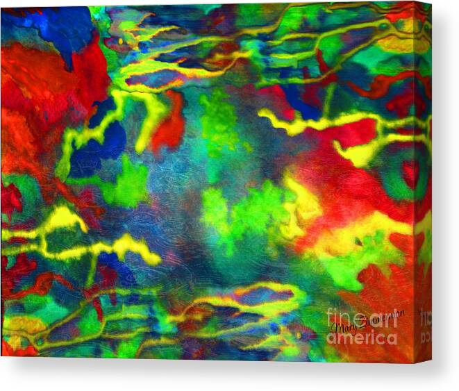 Coral Tides Canvas Print featuring the painting Coral Tides by Mary Zimmerman