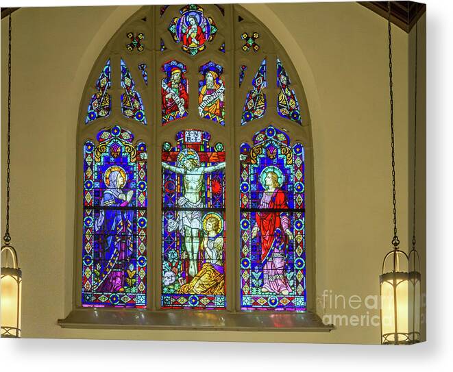 Vu Canvas Print featuring the photograph Corr Hall Stain Glass by William Norton