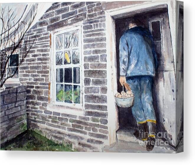 Country Living Canvas Print featuring the painting Country Breakfast by Marlene Schwartz Massey