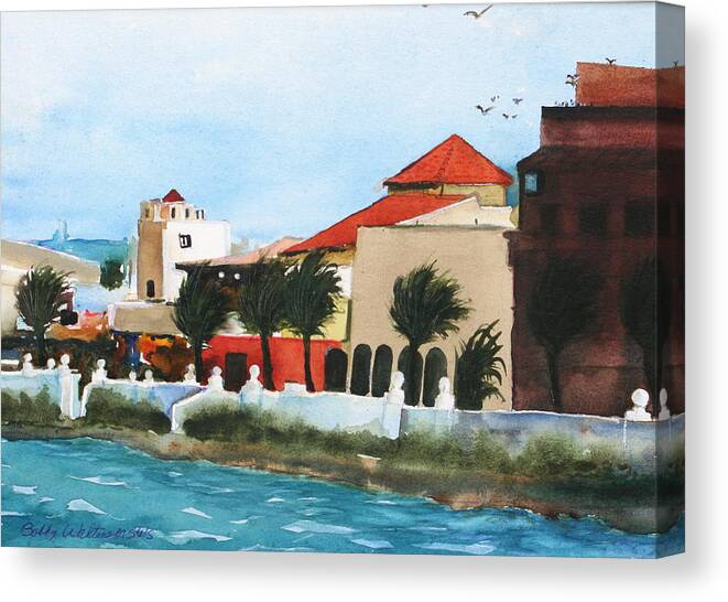  Canvas Print featuring the painting Cozumel By The Sea 2 by Bobby Walters