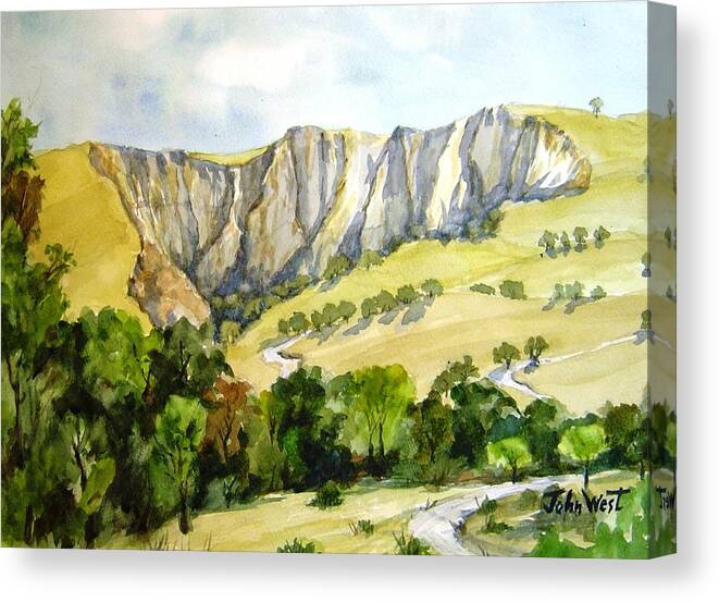 Landscape Canvas Print featuring the painting Cresta Blanca by John West