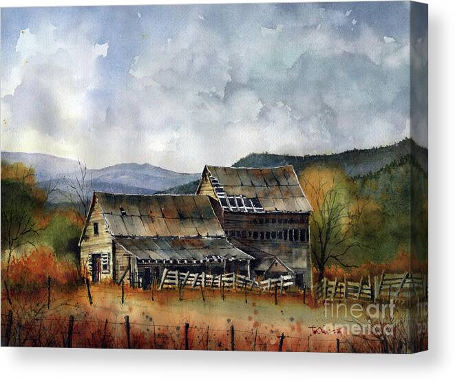Mora Canvas Print featuring the painting Cross 7 Barn by Tim Oliver