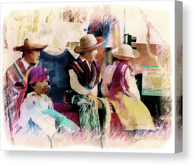 Family Canvas Print featuring the photograph Cuenca Kids 1089 by Al Bourassa