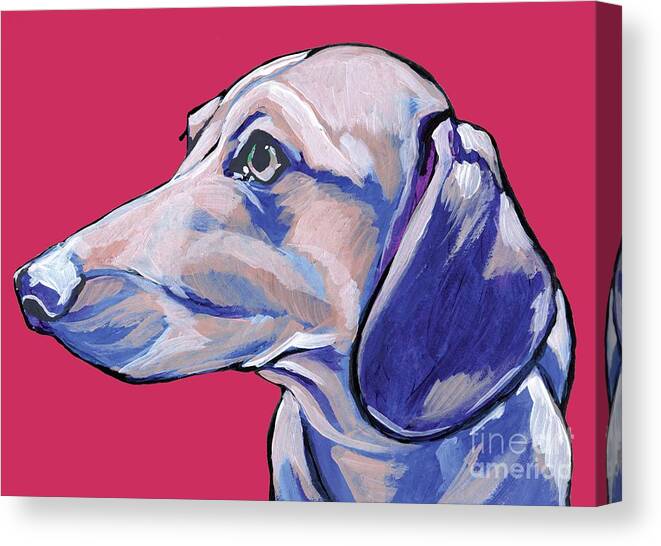 Dog Canvas Print featuring the painting Dachshund by Anne Seay