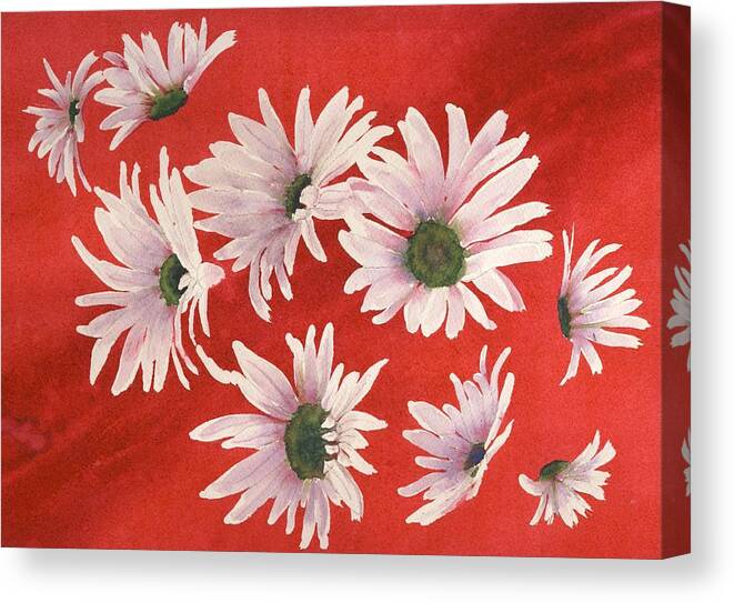 Flowers Canvas Print featuring the painting Daisy Chain by Ruth Kamenev