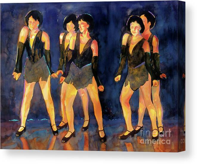 Paintings Canvas Print featuring the painting Dancers Spring Glitz   by Kathy Braud
