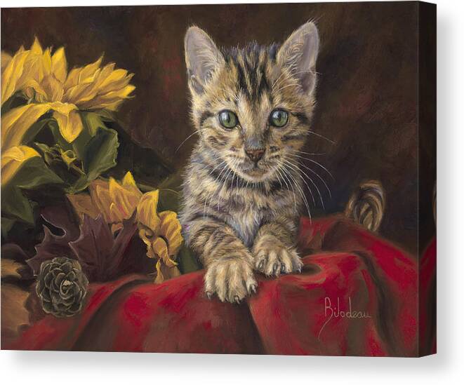 Cat Canvas Print featuring the painting Darling by Lucie Bilodeau