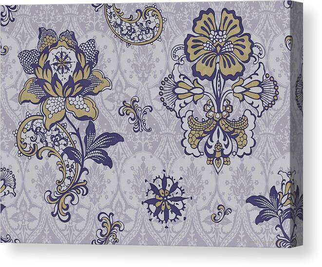 Flowers Canvas Print featuring the painting Deco Flower blue by JQ Licensing
