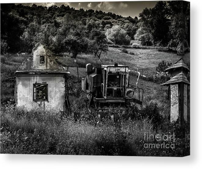 Derelict Canvas Print featuring the photograph Derelict Farm, Transylvania by Perry Rodriguez