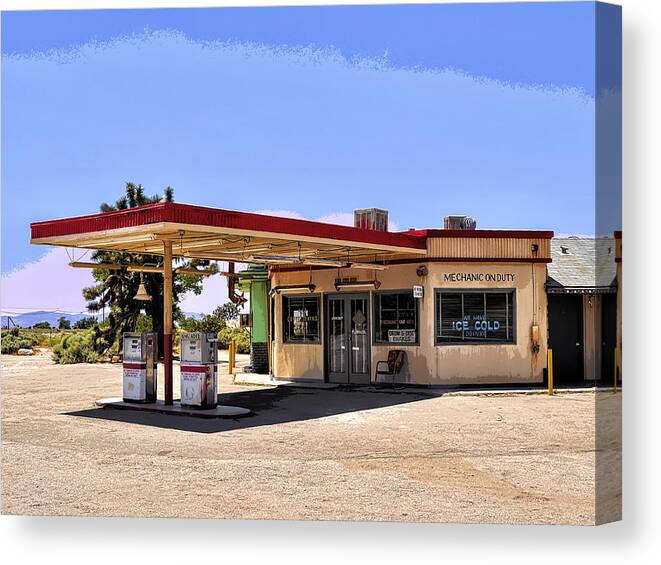 Pop Art Canvas Print featuring the photograph Desert Gas by Dominic Piperata