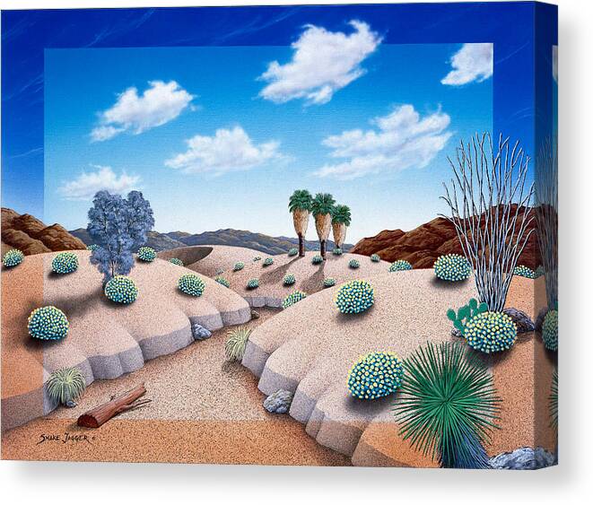 Desert Canvas Print featuring the painting Desert Vista 2 by Snake Jagger