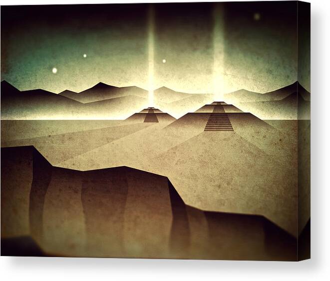 Mayan Canvas Print featuring the digital art Distant Past Horizon by Milton Thompson