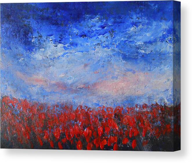 Abstract Canvas Print featuring the painting Divine Red by Jane See