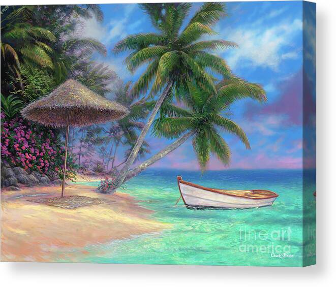 Tropical Canvas Print featuring the painting Drift Away by Chuck Pinson