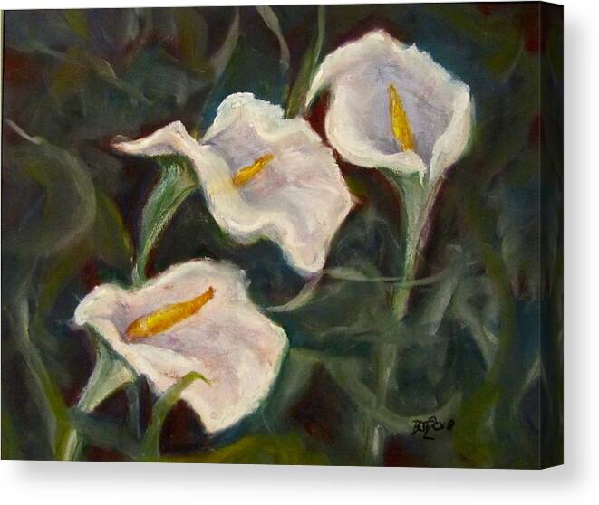 Lillies Canvas Print featuring the pastel Easter Lillies by Barbara O'Toole
