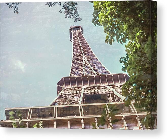 Eiffel Canvas Print featuring the photograph Eiffel Tower, Paris, France by Richard Goldman
