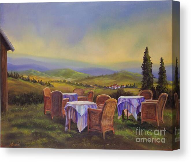 Tuscany Painting Canvas Print featuring the painting End of a Tuscan Day by Charlotte Blanchard