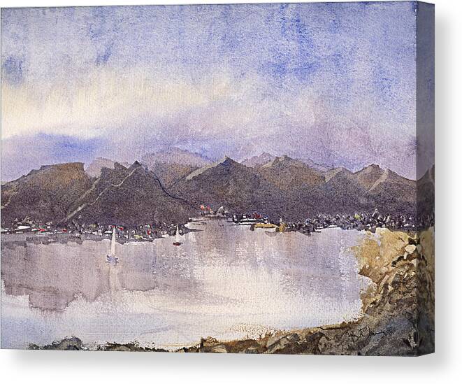 Watercolor Canvas Print featuring the painting Escape by Barry Jones