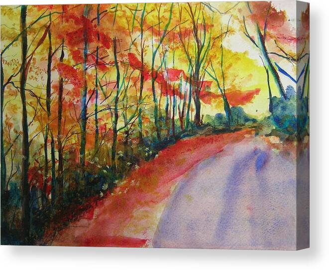 Abstract Landscape Canvas Print featuring the painting Fall Abstract by Lizzy Forrester