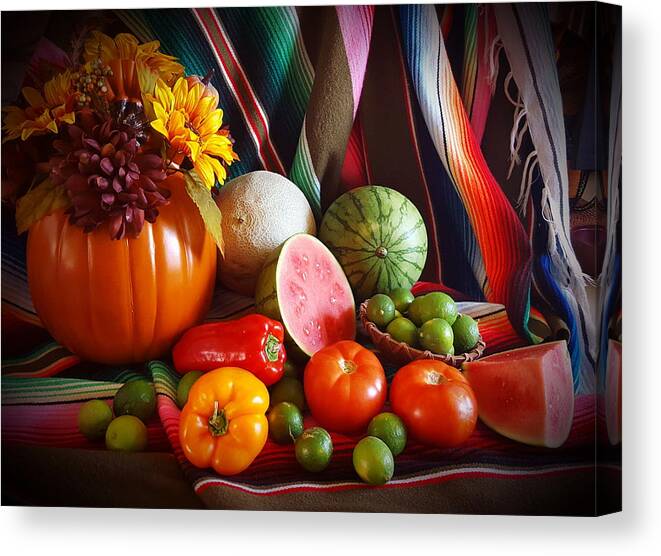 Fall Harvest Canvas Print featuring the painting Fall Harvest Still Life by Marilyn Smith