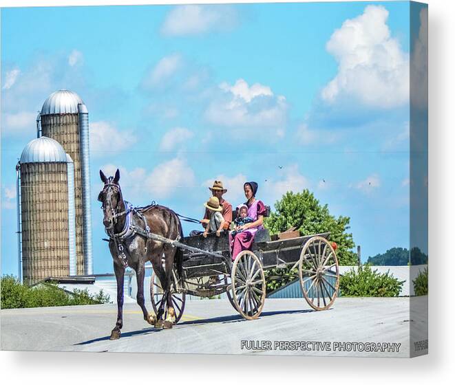 Amish Canvas Print featuring the photograph Family by Chad Fuller