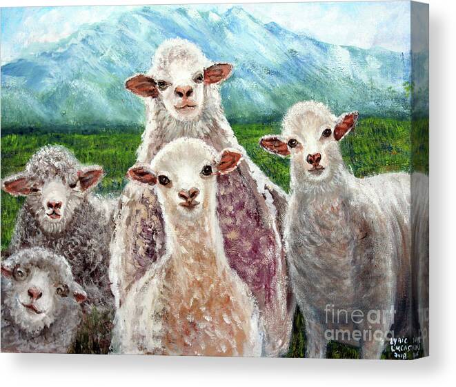 Animals Canvas Print featuring the painting Family Portrait by Lyric Lucas