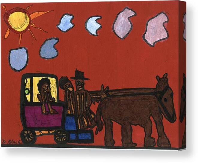 Multicultural Nfprsa Product Review Reviews Marco Social Media Technology Websites \\\\in-d�lj\\\\ Darrell Black Definism Artwork Canvas Print featuring the drawing Family Transport by Darrell Black