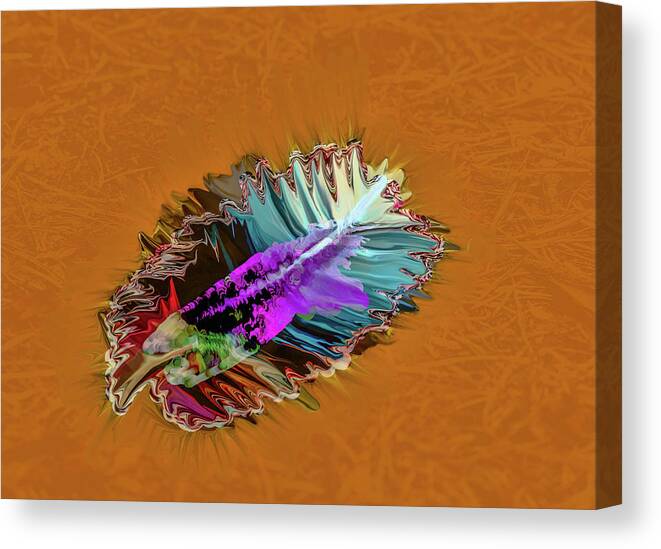 Feather Canvas Print featuring the digital art Feather #h8 by Leif Sohlman