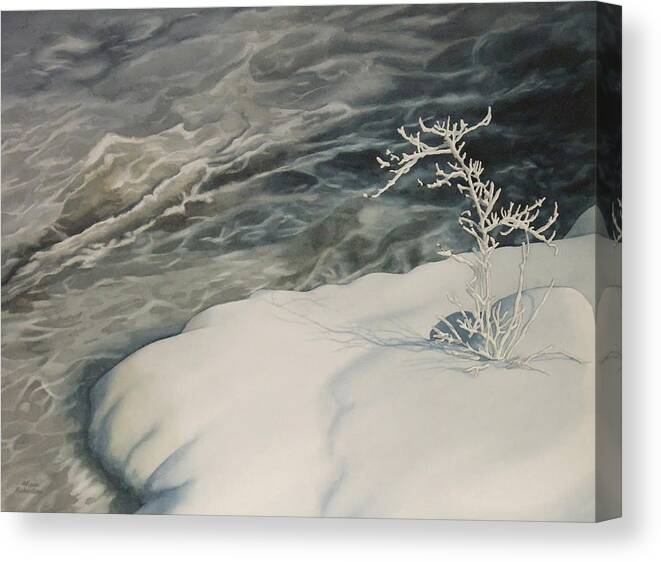 Winter Canvas Print featuring the painting February Flow by Karen Richardson