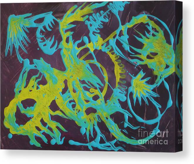Abstract Canvas Print featuring the painting Find A Cure by Monika Shepherdson