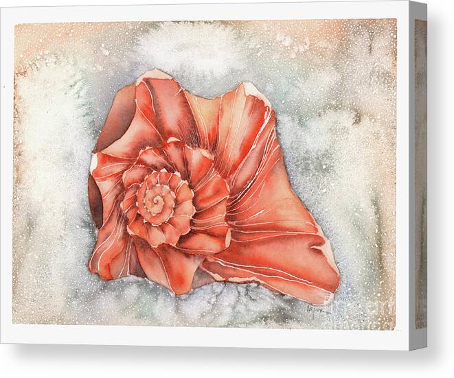 Seashell Canvas Print featuring the painting Florida Whelk by Hilda Wagner
