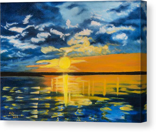 River Canvas Print featuring the painting Florida Evening Sunset by Douglas Ann Slusher