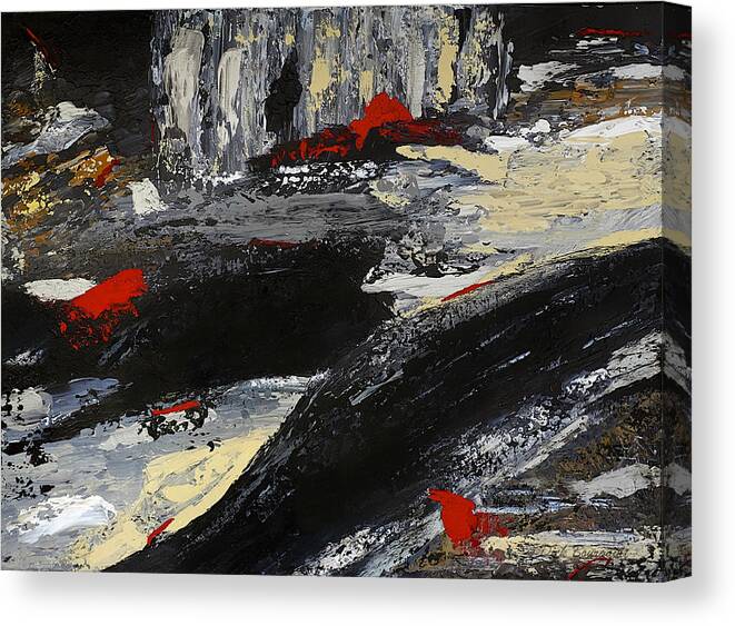 Abstract Canvas Print featuring the painting Flume 2 by Dick Bourgault