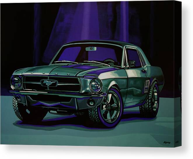Ford Mustang Canvas Print featuring the painting Ford Mustang 1967 Painting by Paul Meijering
