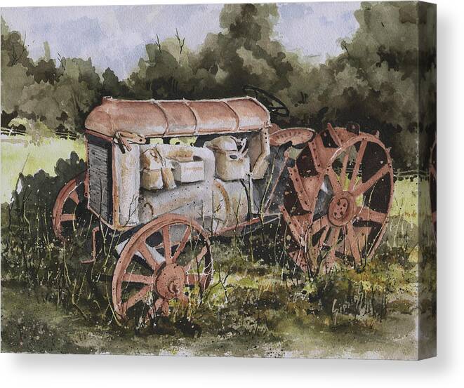 Farm Canvas Print featuring the painting Fordson Model F by Sam Sidders
