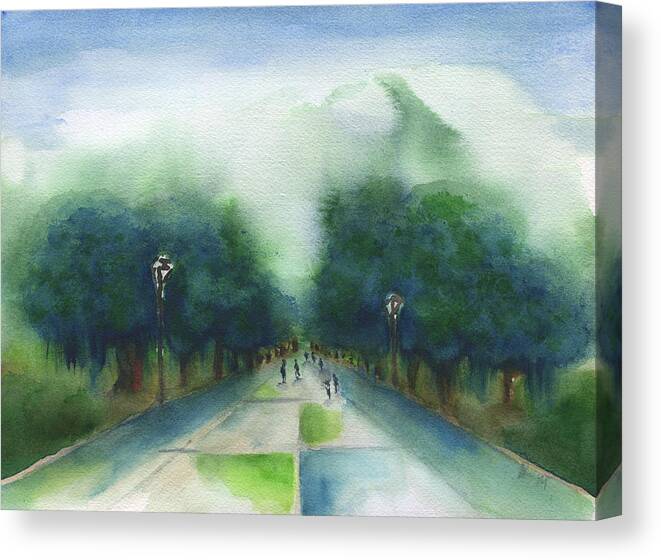 Forsyth Park Canvas Print featuring the painting Forsyth Park 5 by Frank Bright