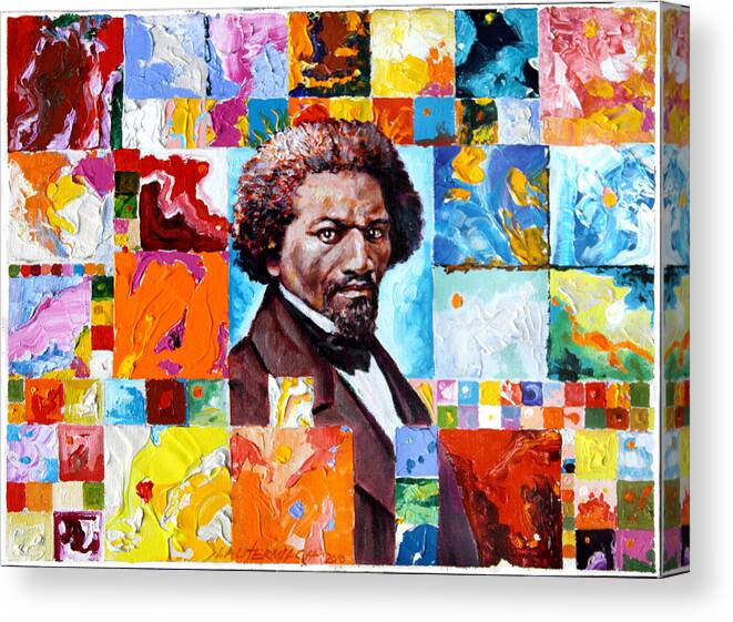 Frederick Douglass Canvas Print featuring the painting Frederick Douglass by John Lautermilch