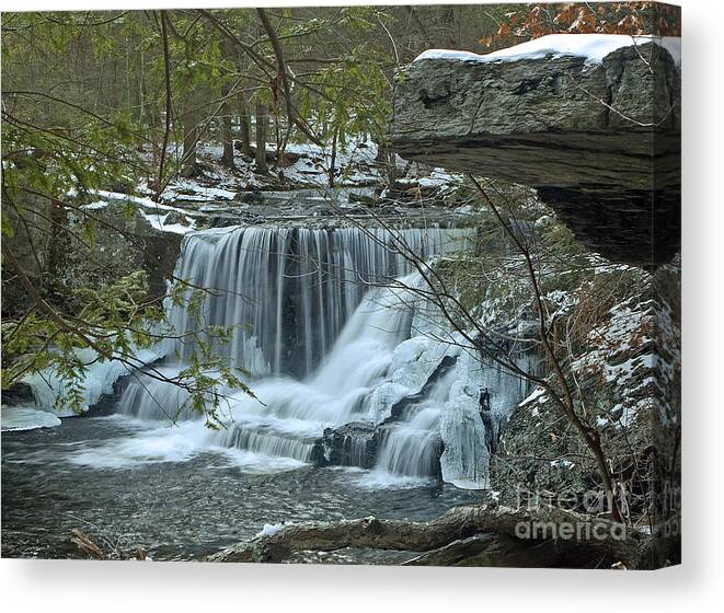 Waterfall Canvas Print featuring the photograph Frozen Waterfalls by Robert Pilkington