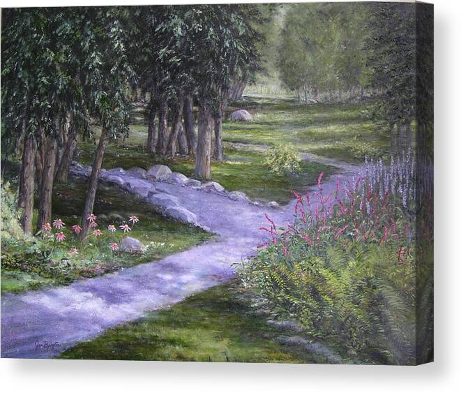 Garden Canvas Print featuring the painting Garden walk by Jan Byington