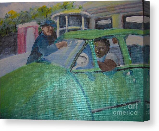 Gas Station Canvas Print featuring the painting Gas Station by Saundra Johnson
