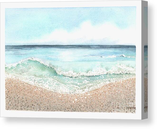 Beach Canvas Print featuring the painting Gentle Waves by Hilda Wagner