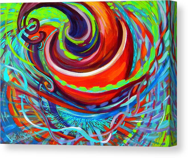 Coffee Canvas Print featuring the painting GO Cup by Jeanette Jarmon